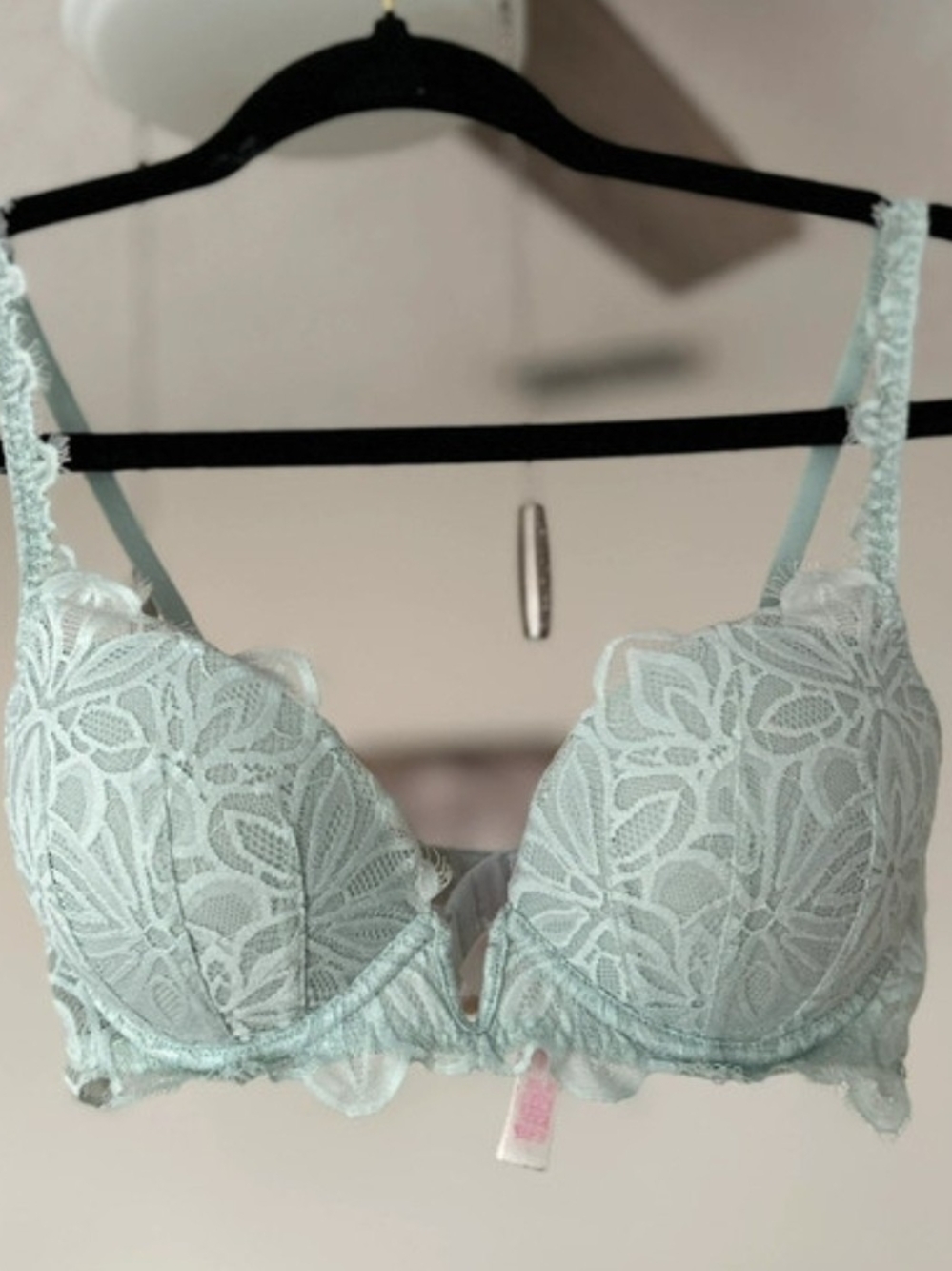 PINK Victoria's Secret Mint Lace Push-Up Bra